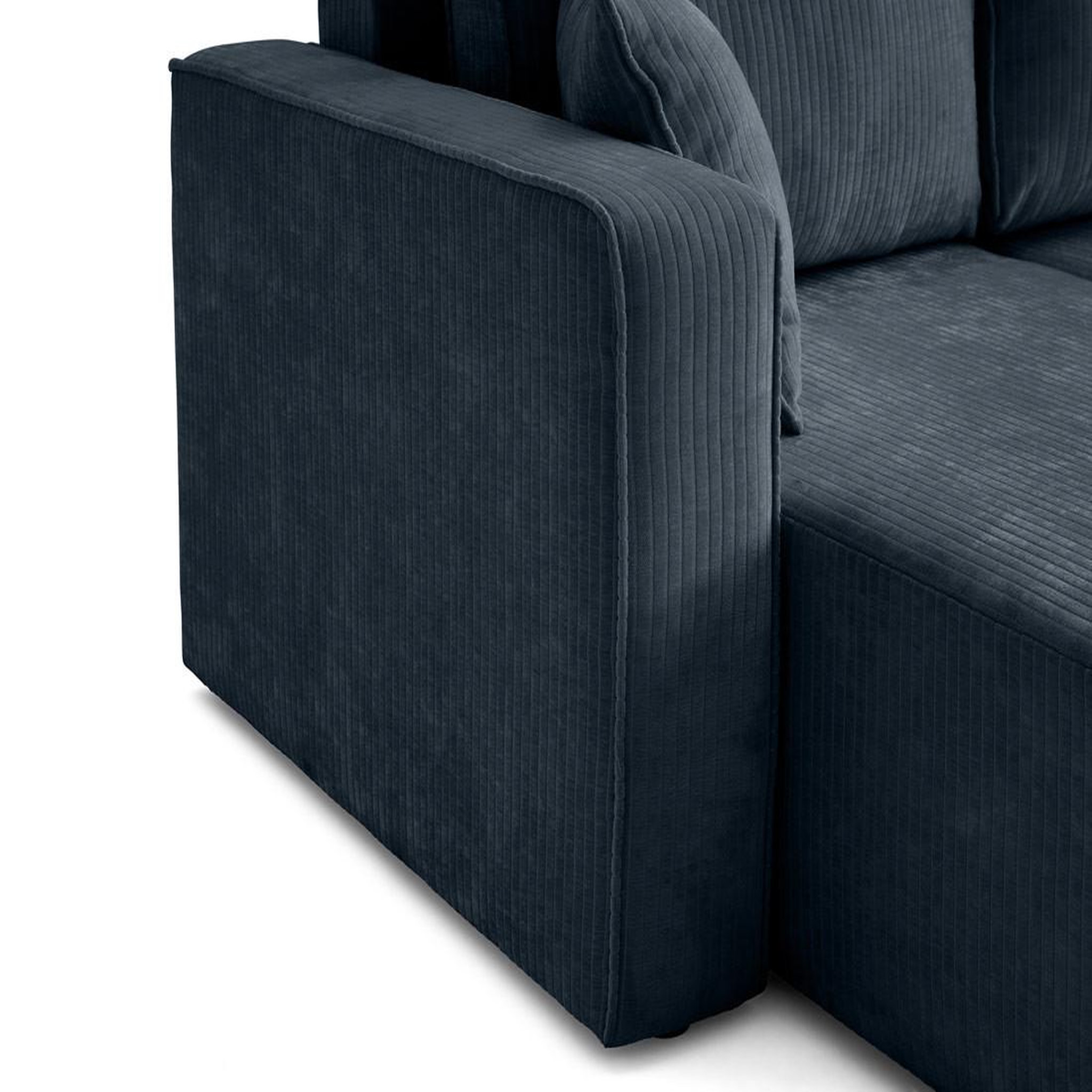 Voir la diapositive 6 : BEST MOBILIER Topaze - canapé panoramique en u - 7 places - convertible avec coffre - en velours côtelé plat