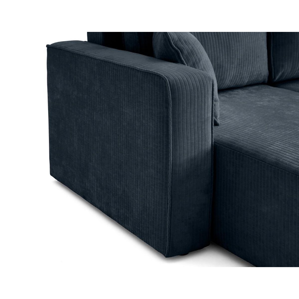 BEST MOBILIER Topaze - canapé panoramique en u - 7 places - convertible avec coffre - en velours côtelé plat