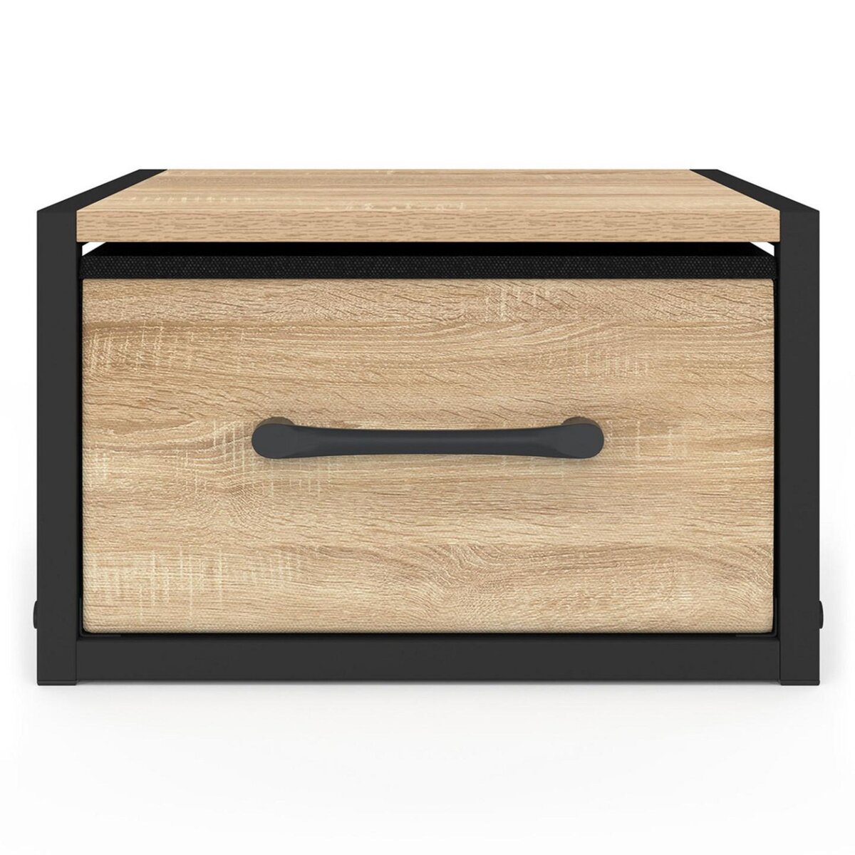 ID MARKET Lot de 2 tables de chevet murales tiroir en tissu UTAH design industriel