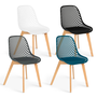 Voir la diapositive 1 : ID MARKET Lot de 4 chaises MANDY mix color blanc, gris, bleu canard et noir