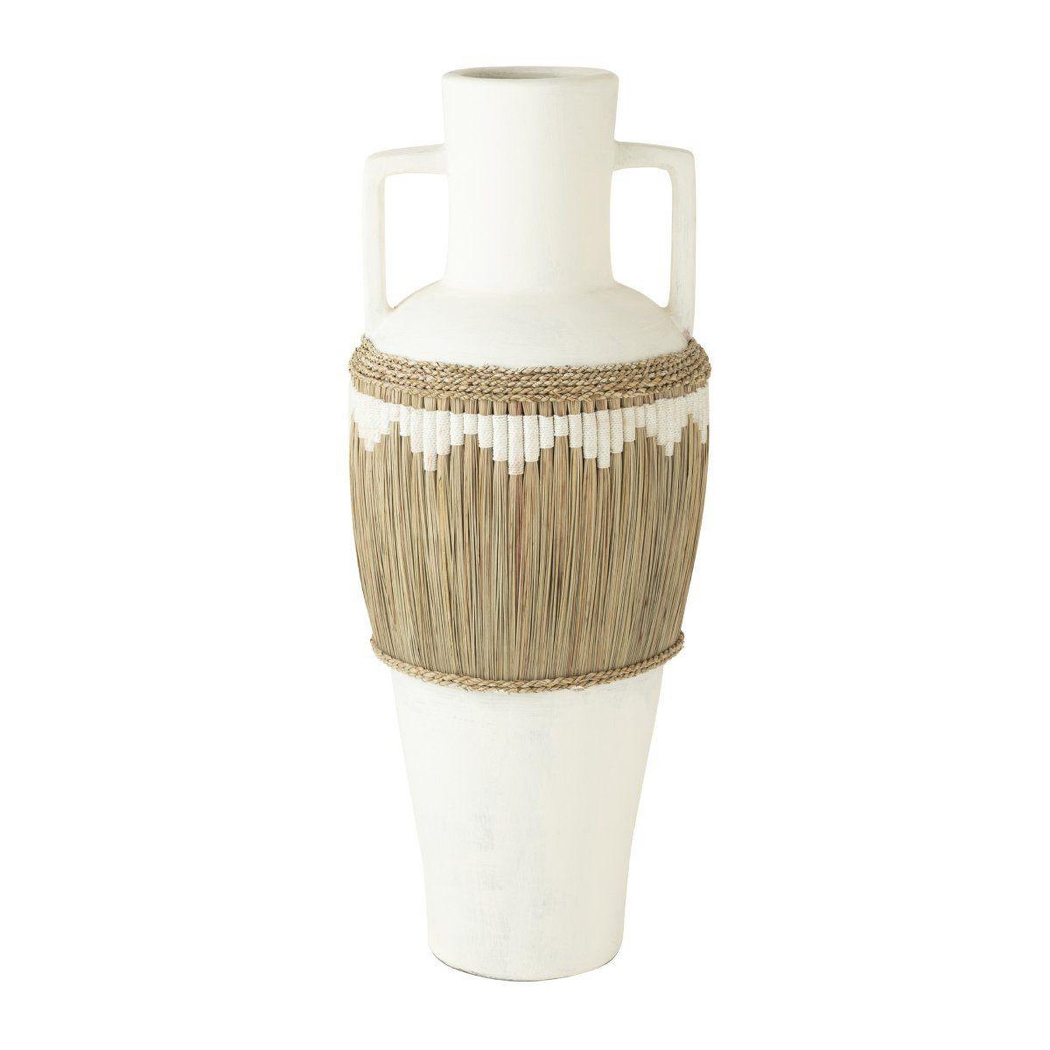 J-LINE Vase amphore design  herbes  100cm blanc