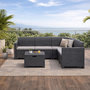 Voir la diapositive 6 : CONCEPT USINE Salon de jardin 4-5 places effet résine tressée gris anthracite avec table basse ISPARTA