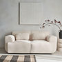 Voir la diapositive 2 : SWEEEK Canapé 2 places. tissu bouclette. 2 coussins déhoussables. Wallas  L 178 x P 97.5 x H 73cm
