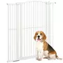 PAWHUT Barrière de sécurité pour chien - barrière à pression ajustable - double système de verrouillage - acier PA blanc