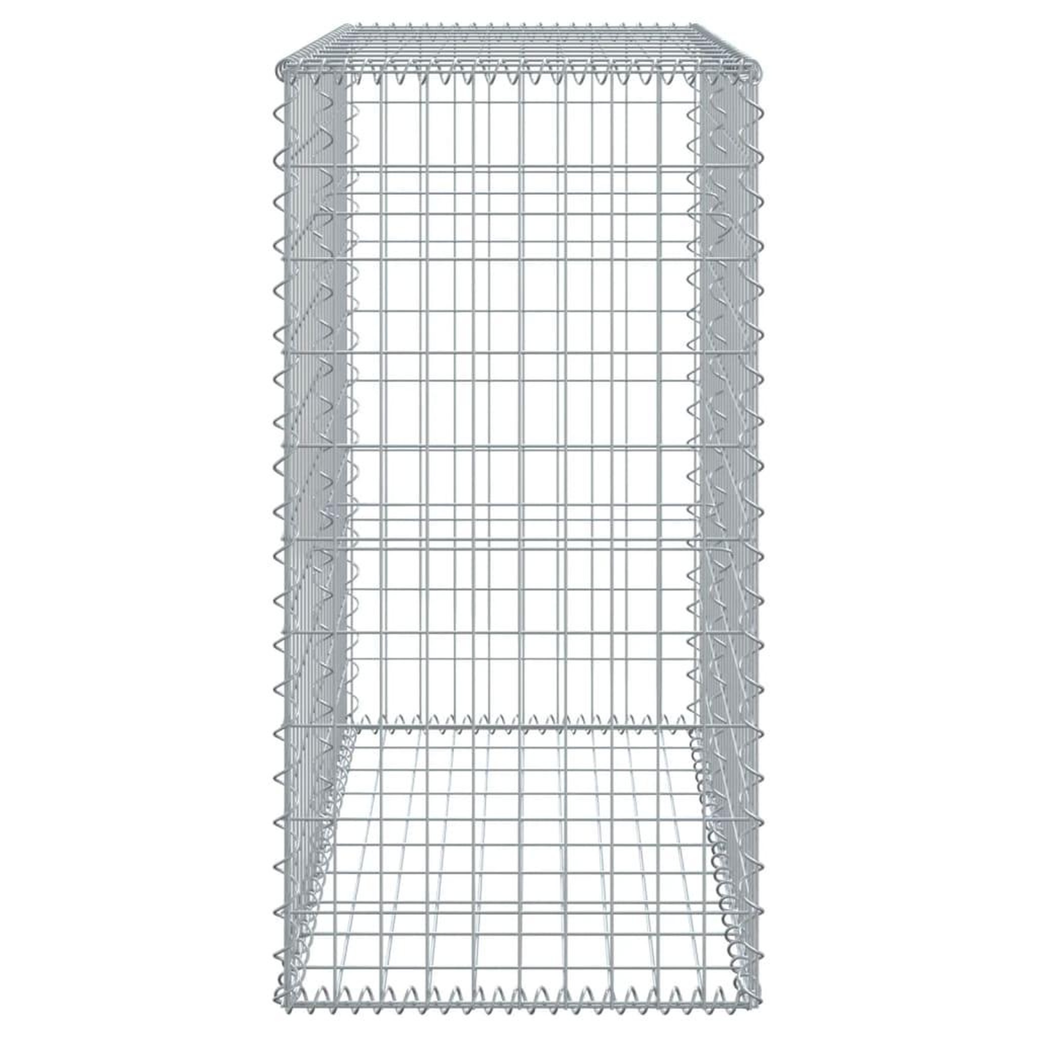 Voir la diapositive 4 : VIDAXL Panier gabion avec couvercle 100x50x100 cm fer galvanise
