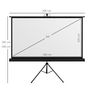 Voir la diapositive 3 : HOMCOM Écran de projection avec support trépied réglable en hauteur home-cinéma vidéo projecteur format 16:9 4K HD 84 pouces noir