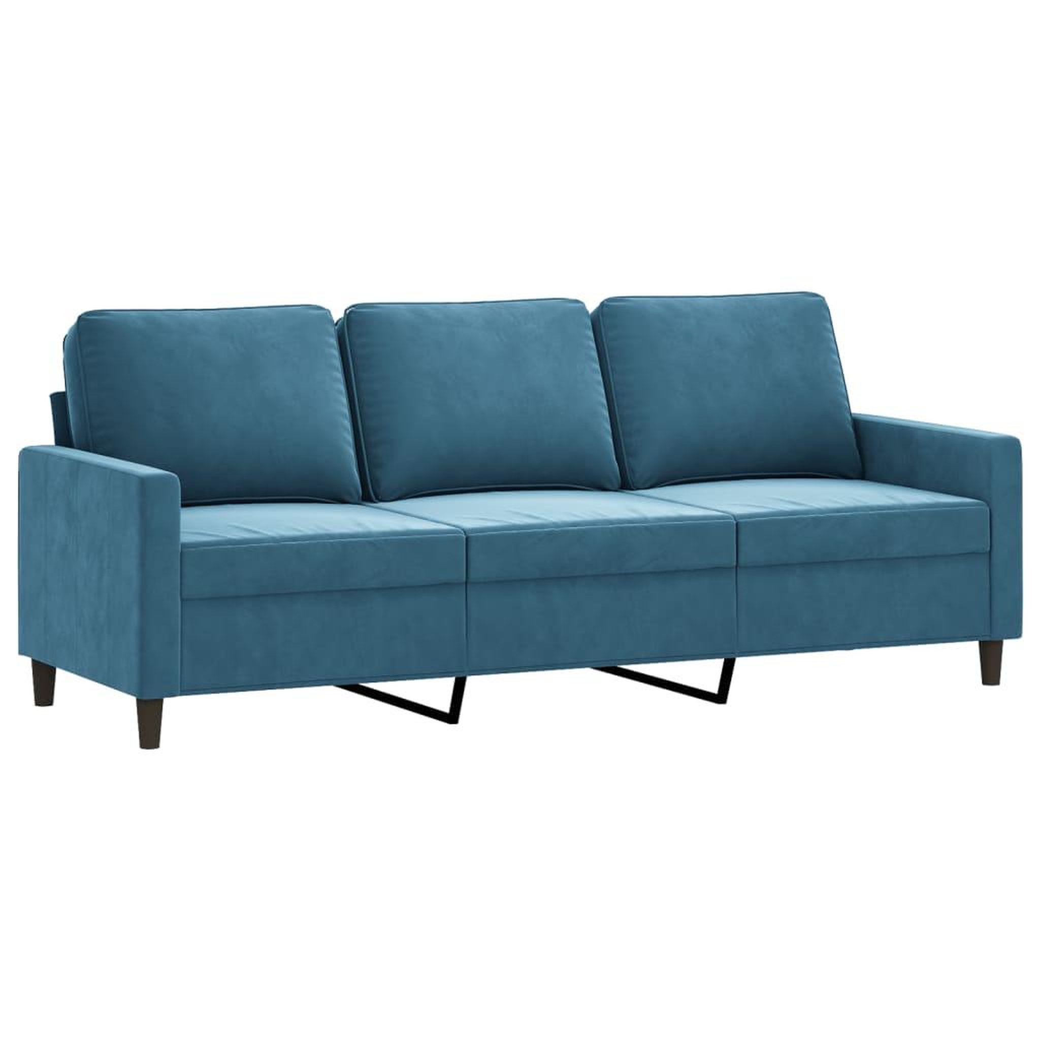 Voir la diapositive 5 : VIDAXL Ensemble de canapes 3 pcs avec coussins bleu velours