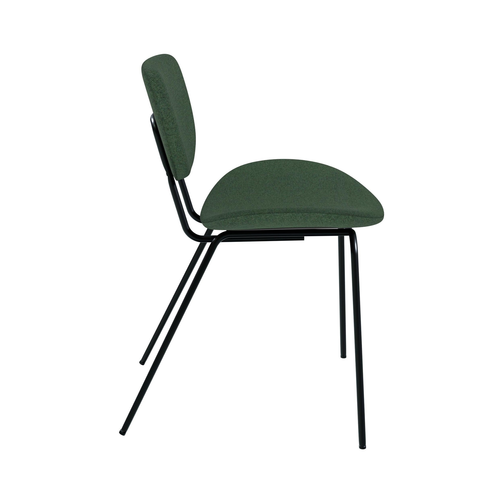 Voir la diapositive 6 : MAISON PAVANE Chaise en tissu vert et pieds en métal noir (lot de 2)-verner