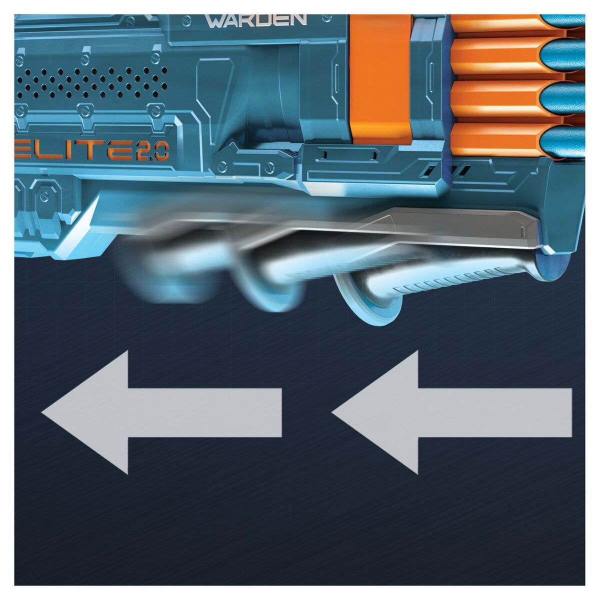 NERF Blaster Nerf Elite 2.0 Warden DB.8 + 16 fléchettes Nerf officielles
