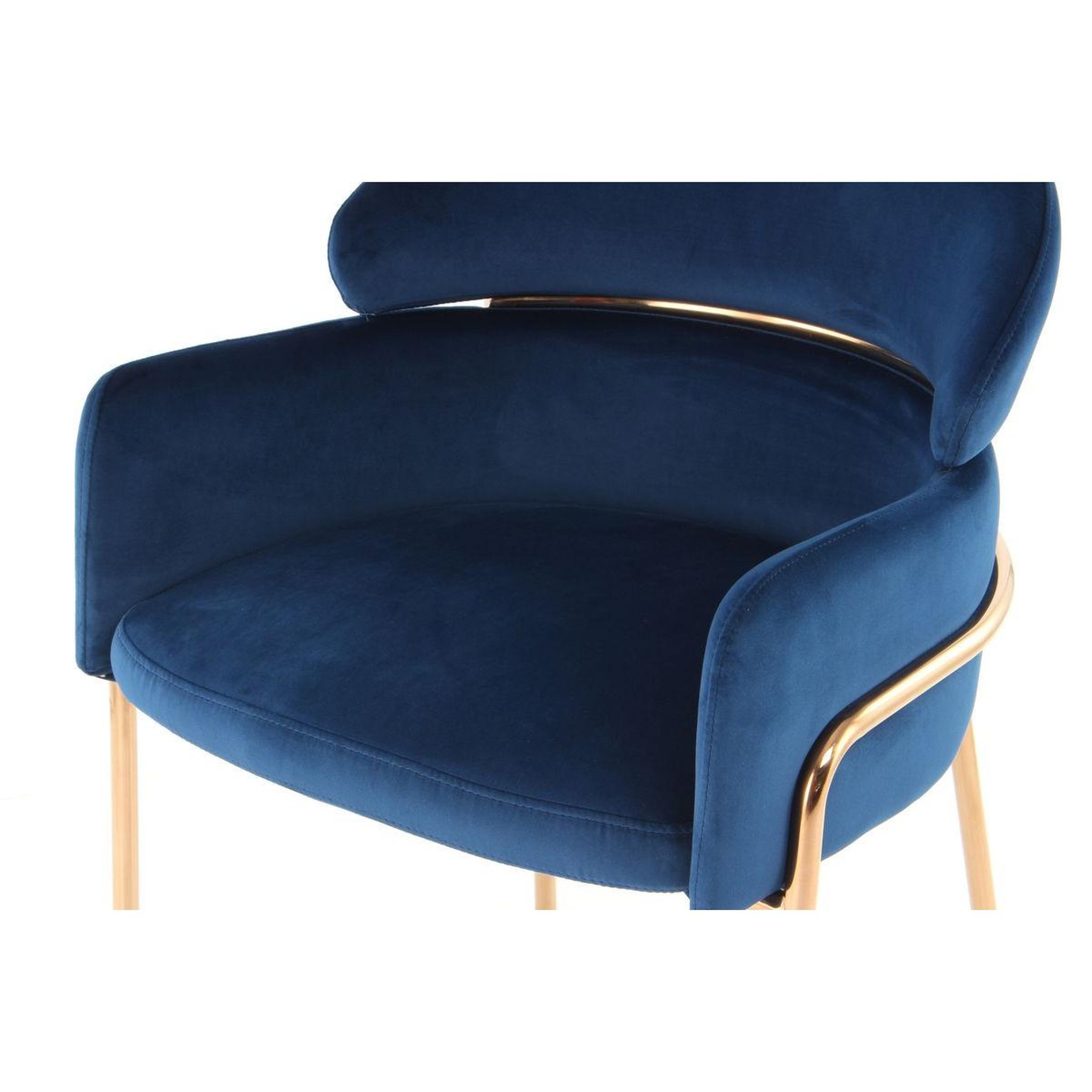 Voir la diapositive 4 : Paris Prix Chaise design en velours  corey  79cm bleu