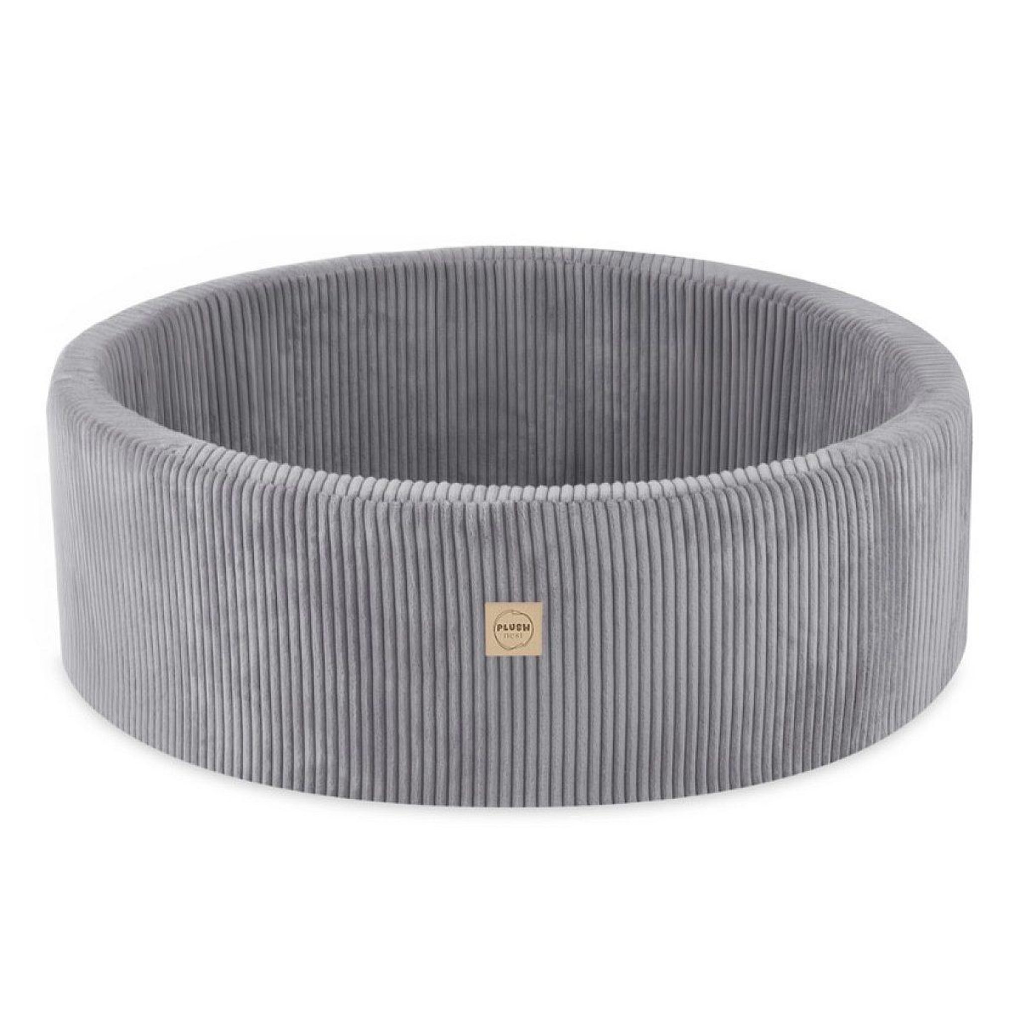 PLUSH NEST Piscine ronde 90x30 cm velours côtelé gris