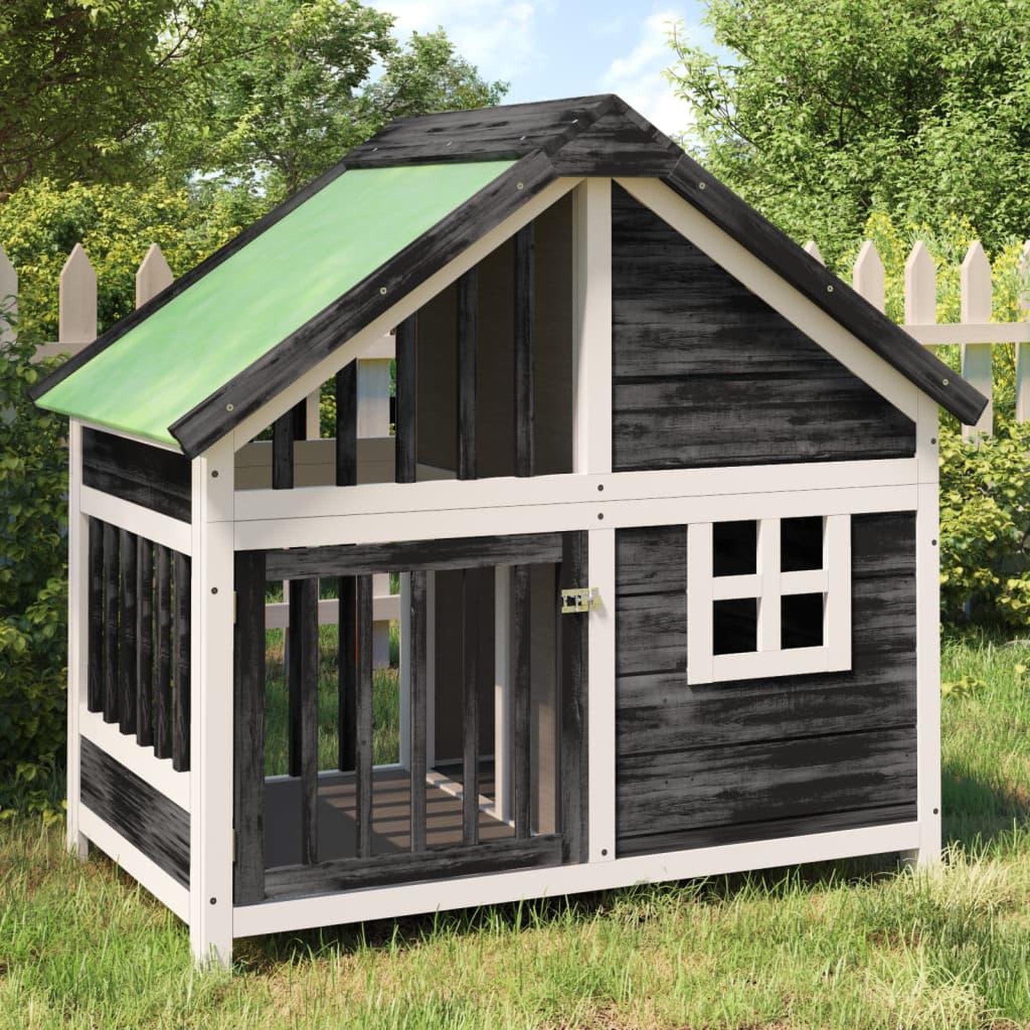 Voir la diapositive 1 : VIDAXL Chenil gris 96x60,5x87 cm bois de pin solide
