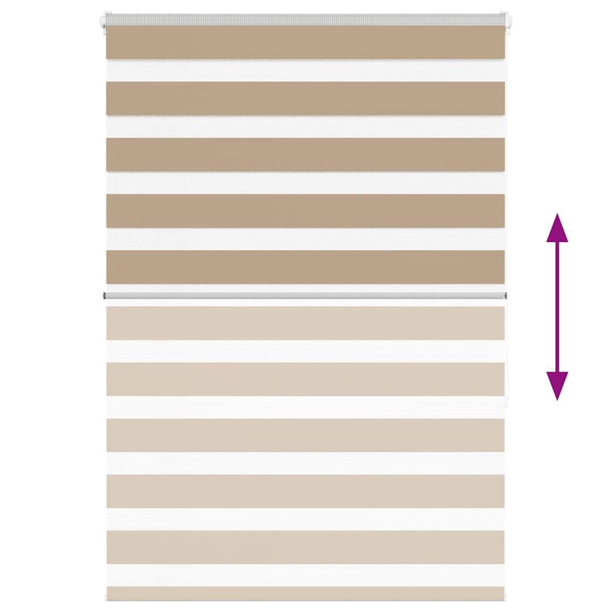 Voir la diapositive 5 : VIDAXL Store zebre marron sable largeur du tissu 105,9 cm polyester
