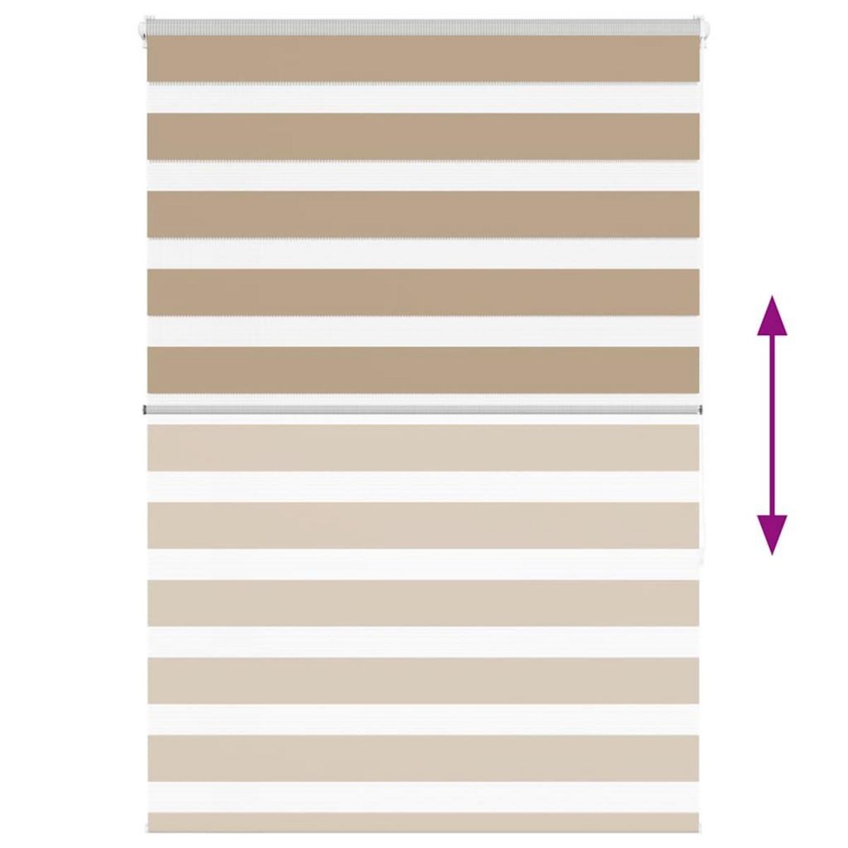 VIDAXL Store zebre marron sable largeur du tissu 105,9 cm polyester