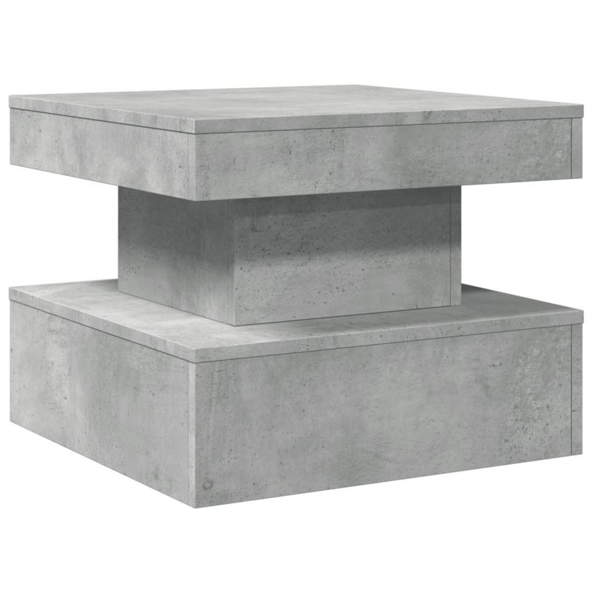 VIDAXL Table basse avec lumieres LED gris beton 50x50x40 cm