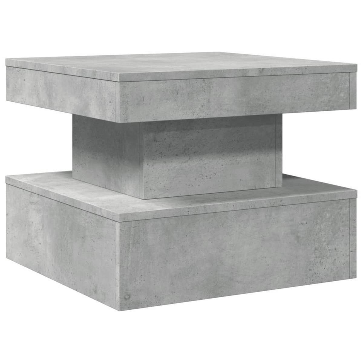 VIDAXL Table basse avec lumieres LED gris beton 50x50x40 cm