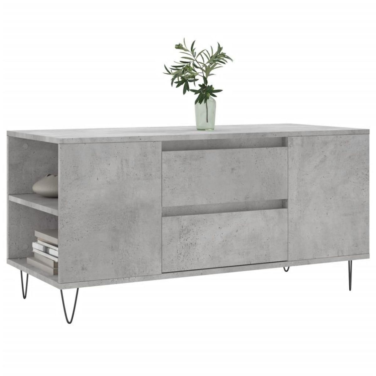 VIDAXL Table basse gris beton 102x44,5x50 cm bois d'ingenierie