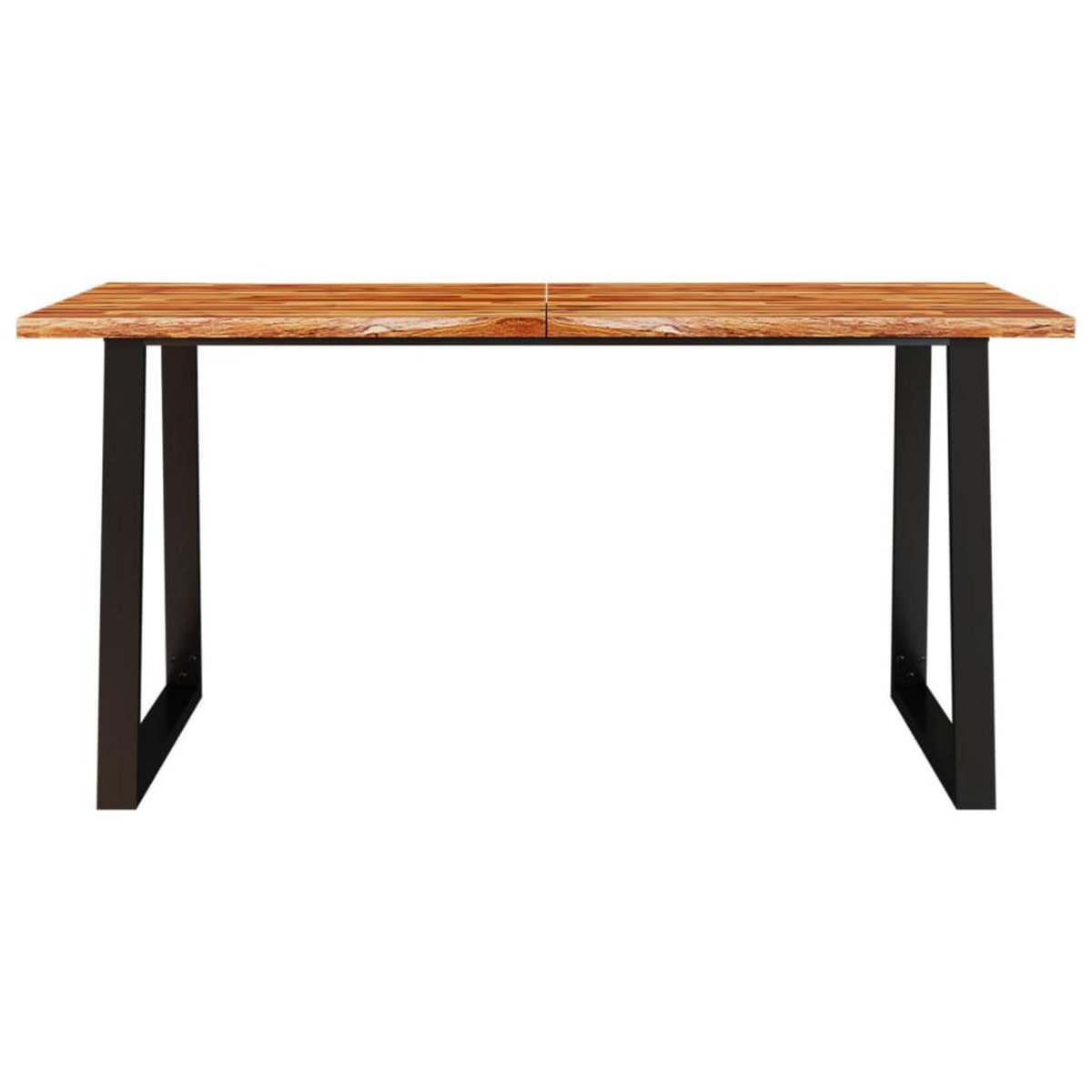 VIDAXL Table a manger 160x80x75 cm bois d'acacia solide a bord vif