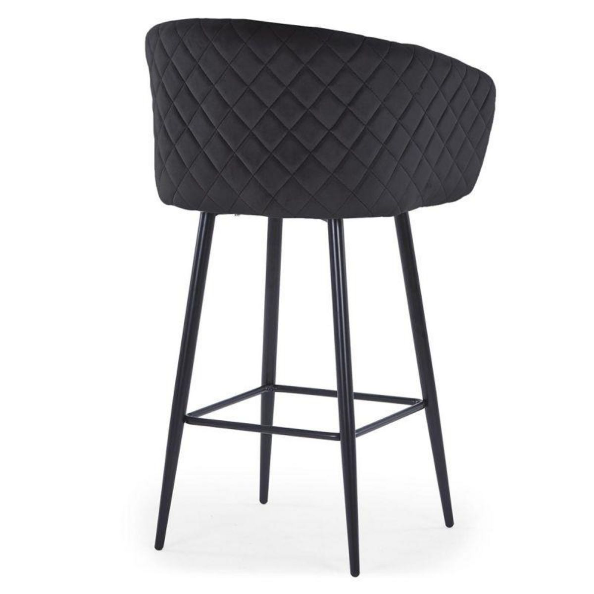 Paris Prix Tabouret de Bar en Velours  Kandi  106cm Noir