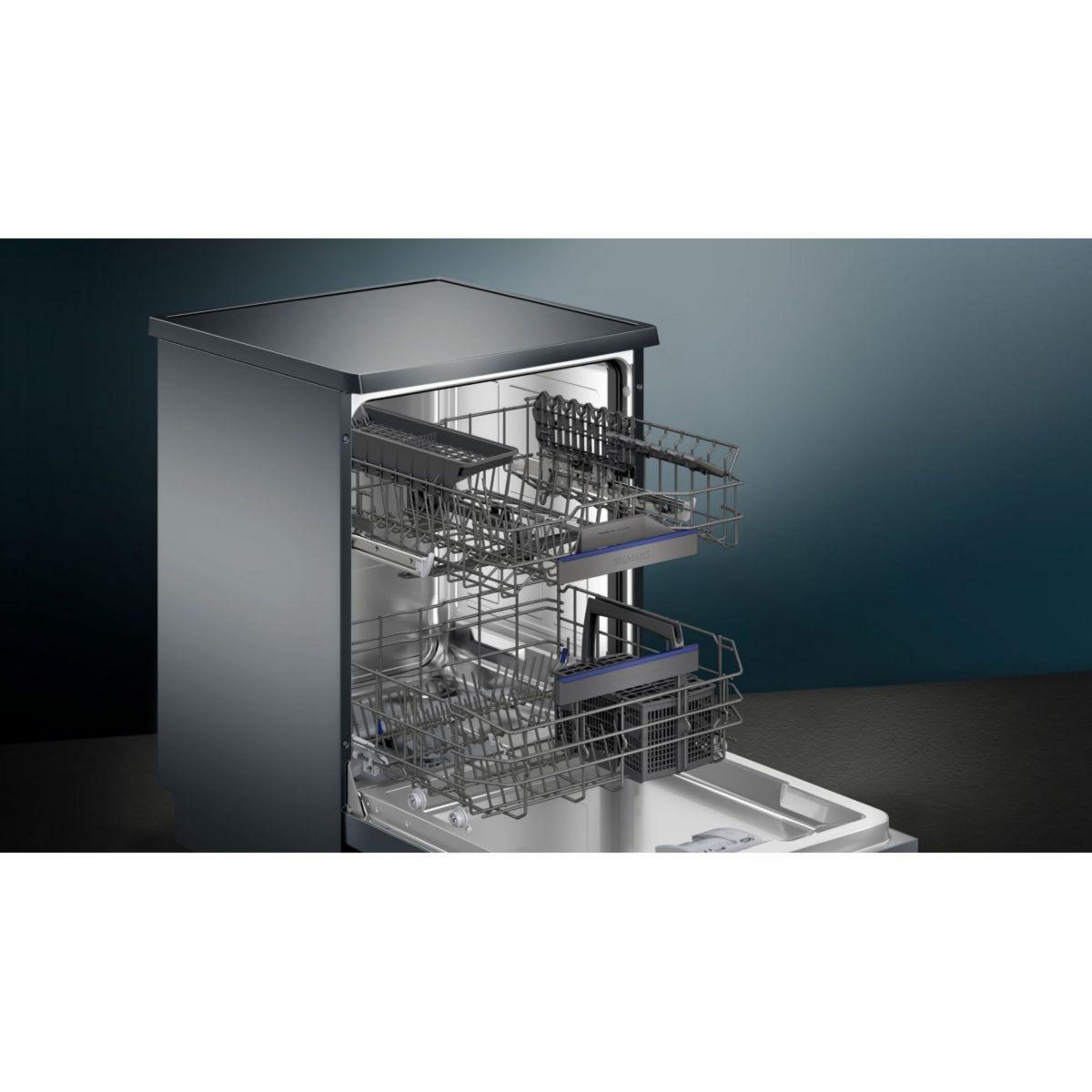 Siemens Lave vaisselle 60 cm SN23EC22AE, varioSpeed Plus, Acier brossé noir