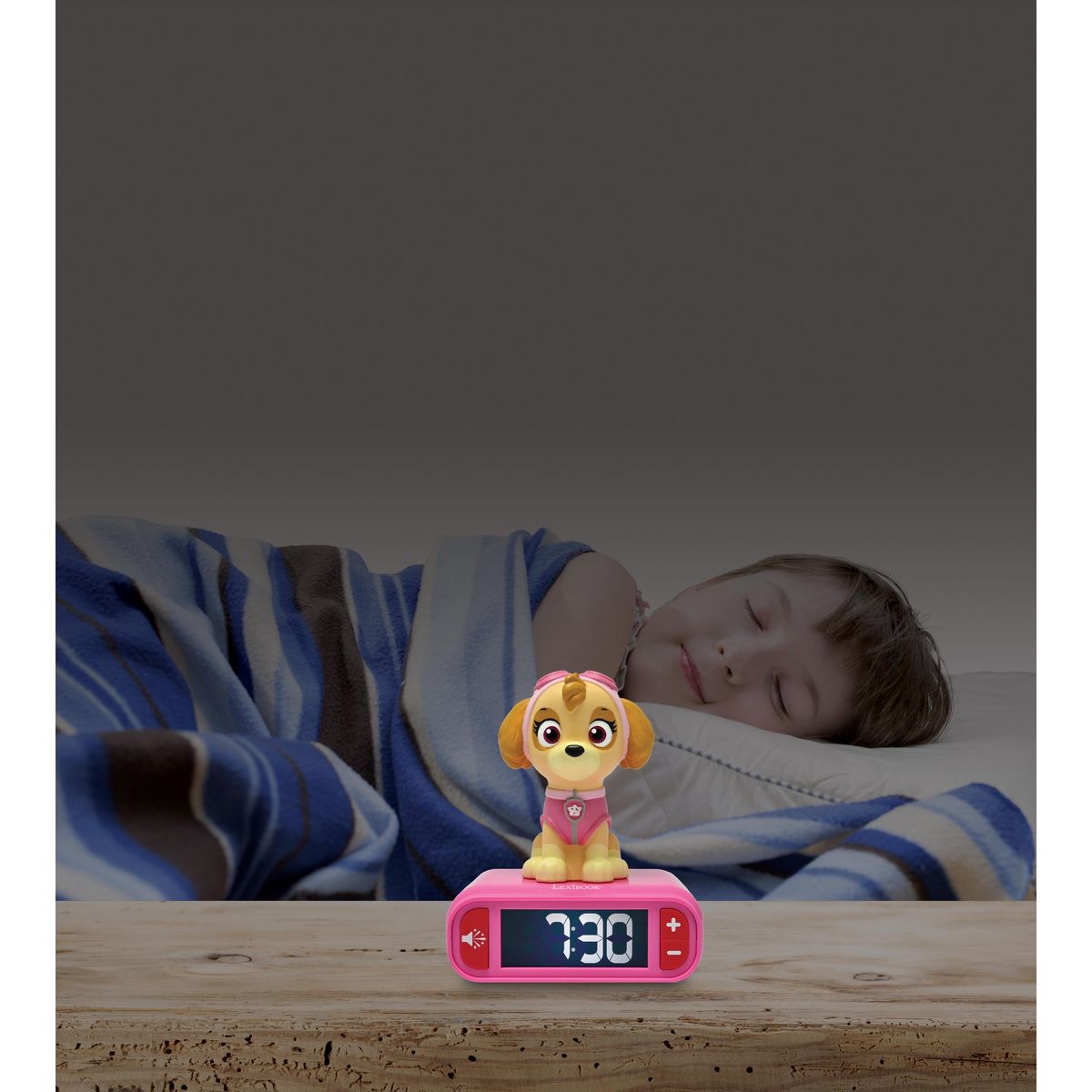 Lexibook Réveil avec veilleuse La Pat Patrouille Skye en 3D