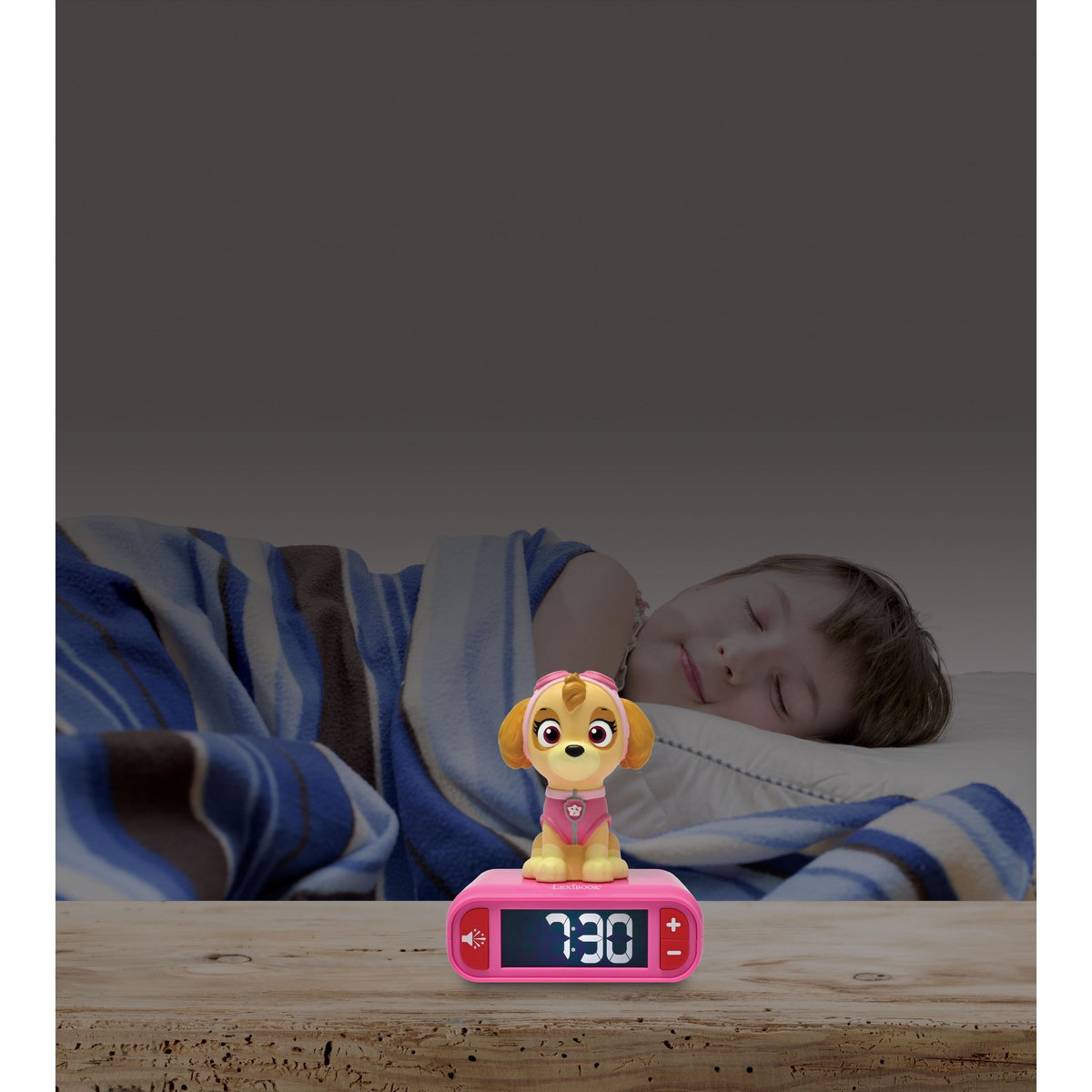 Lexibook Réveil avec veilleuse La Pat Patrouille Skye en 3D