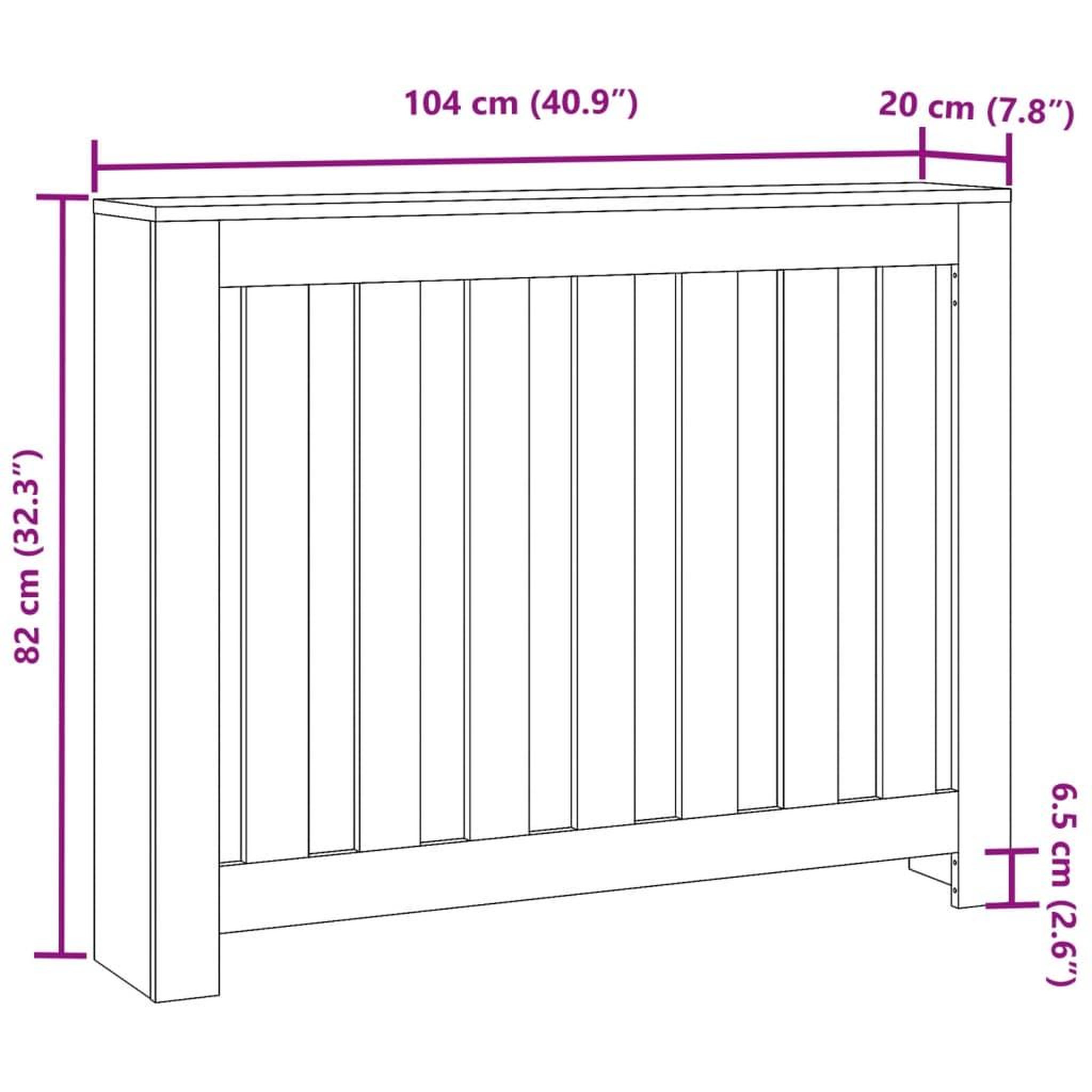 Voir la diapositive 6 : VIDAXL Cache-radiateur sonoma gris 104x20x82 cm bois d'ingenierie