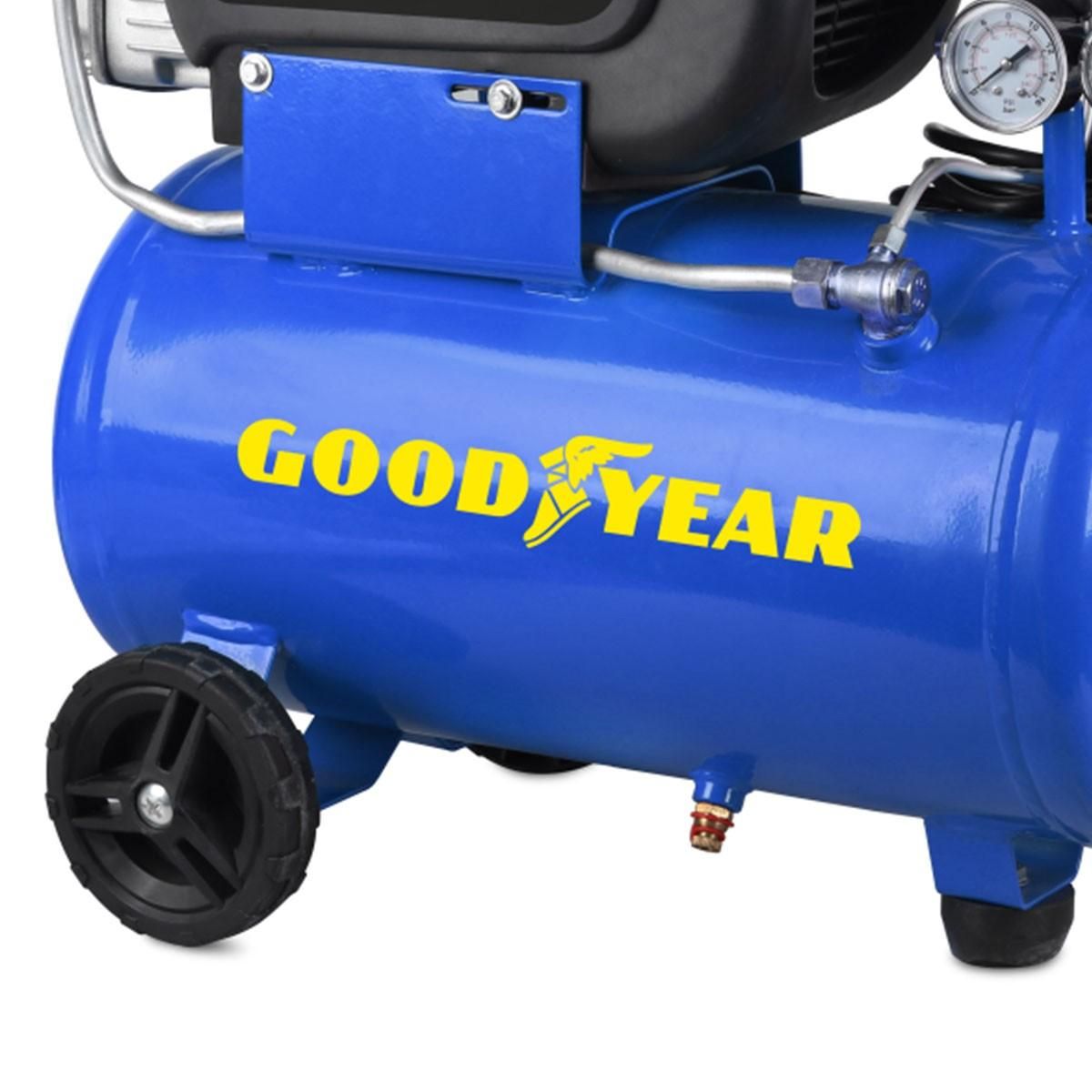 GOODYEAR Compresseur d'air Silencieux 24 Litres 8 bar 2CV 1.5KW 115 PSI GOODYEAR
