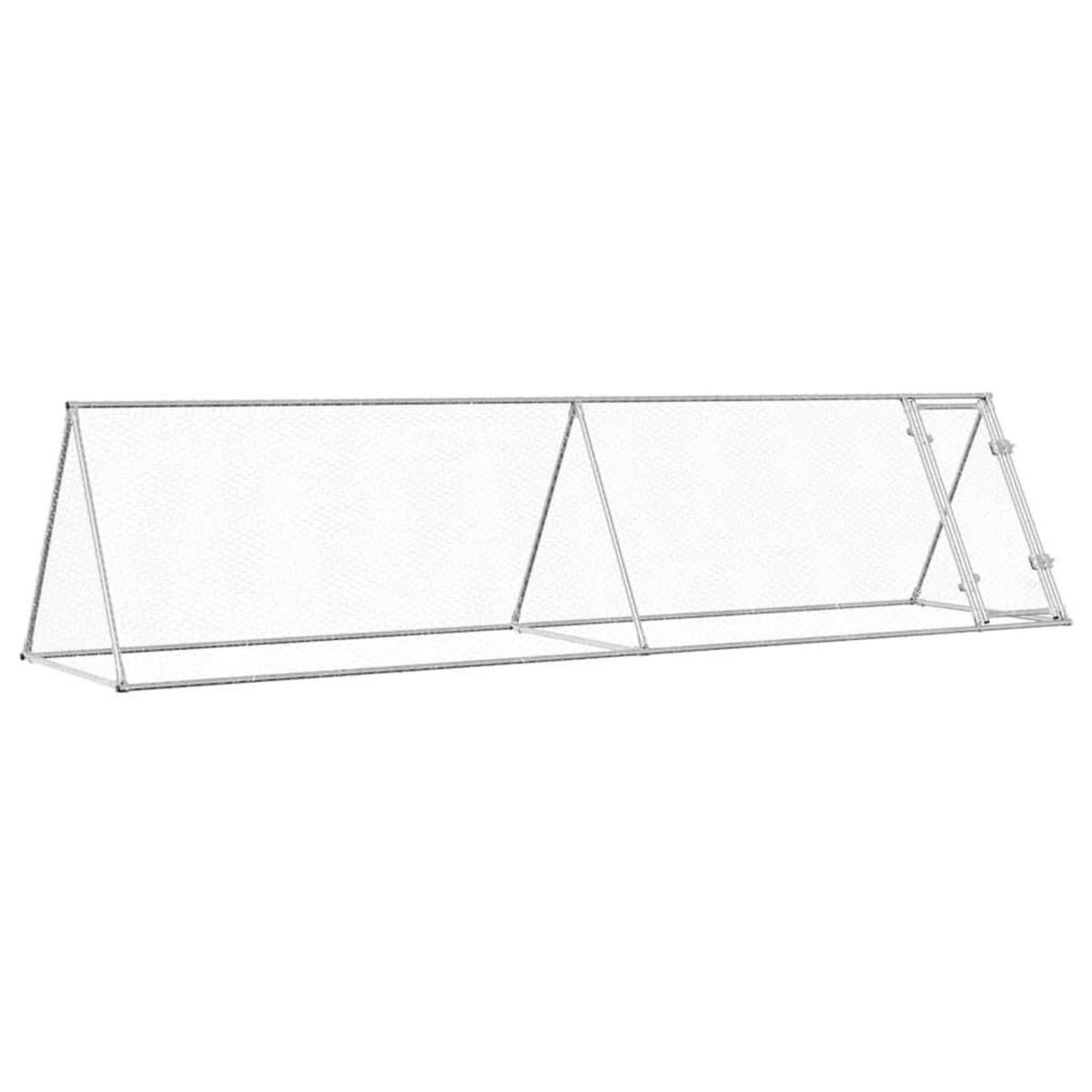 VIDAXL Cage pour poules argente 400x105x91 cm acier galvanise