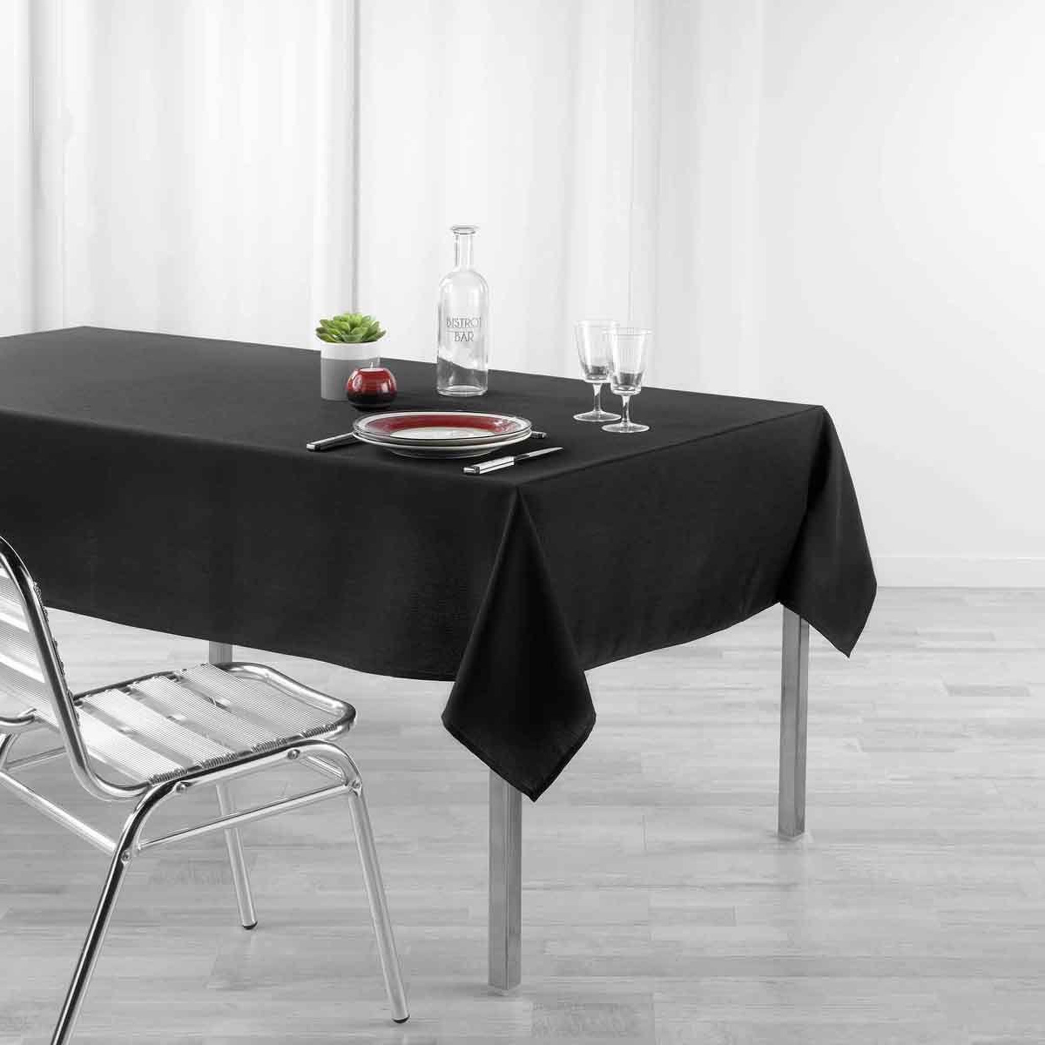 Voir la diapositive 3 : Douceur d'Intérieur Nappe enduit  newton  140x250cm noir