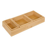 FIVE Lot de 4 Organiseurs de Tiroir  Bambou  38cm Naturel
