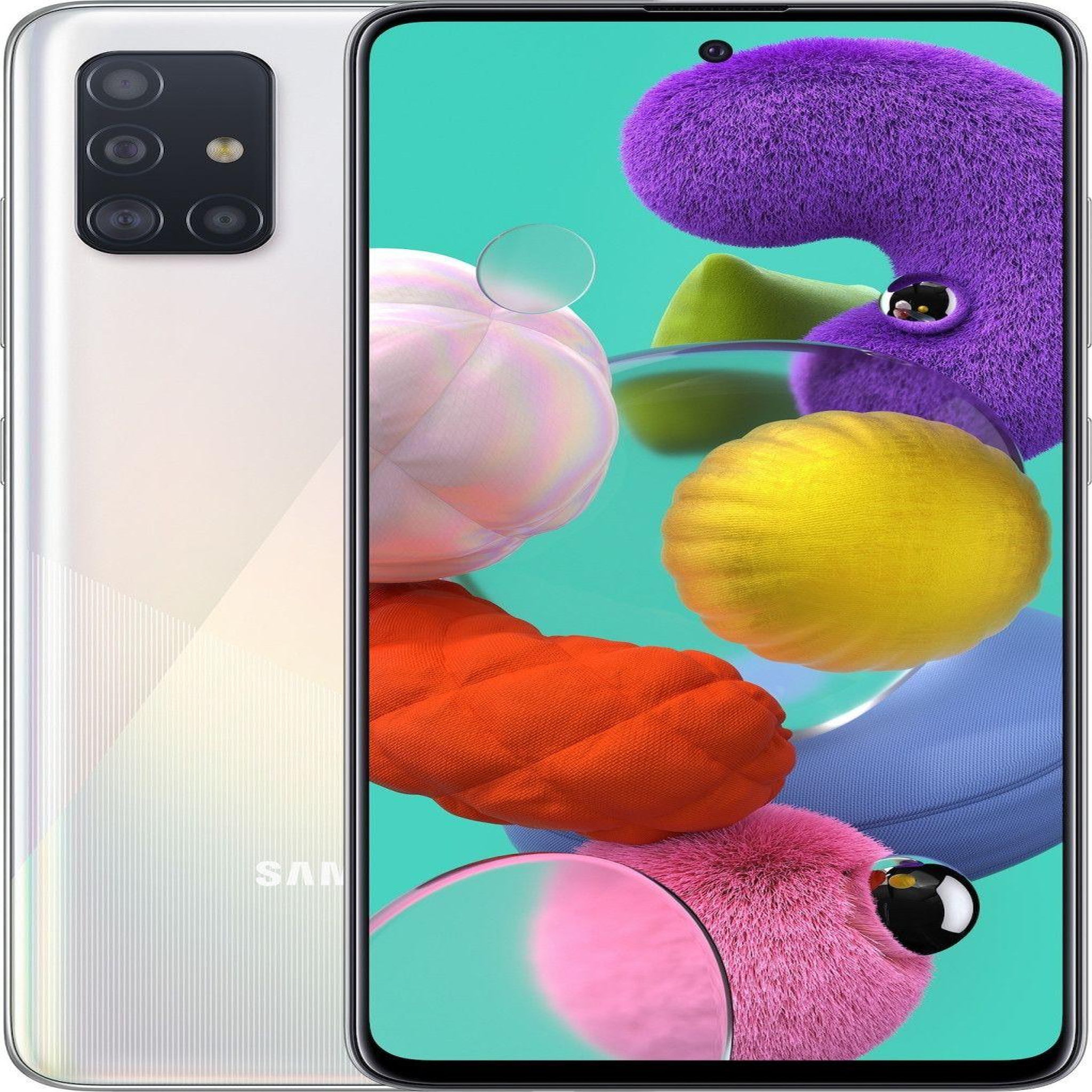 Voir la diapositive 1 : Samsung Galaxy A51 (Dual Sim) Reconditionné 128 Go - Grade C - Blanc Prismatique