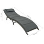 Voir la diapositive 6 : VIDAXL Chaise longue pliable avec coussin Resine tressee Gris