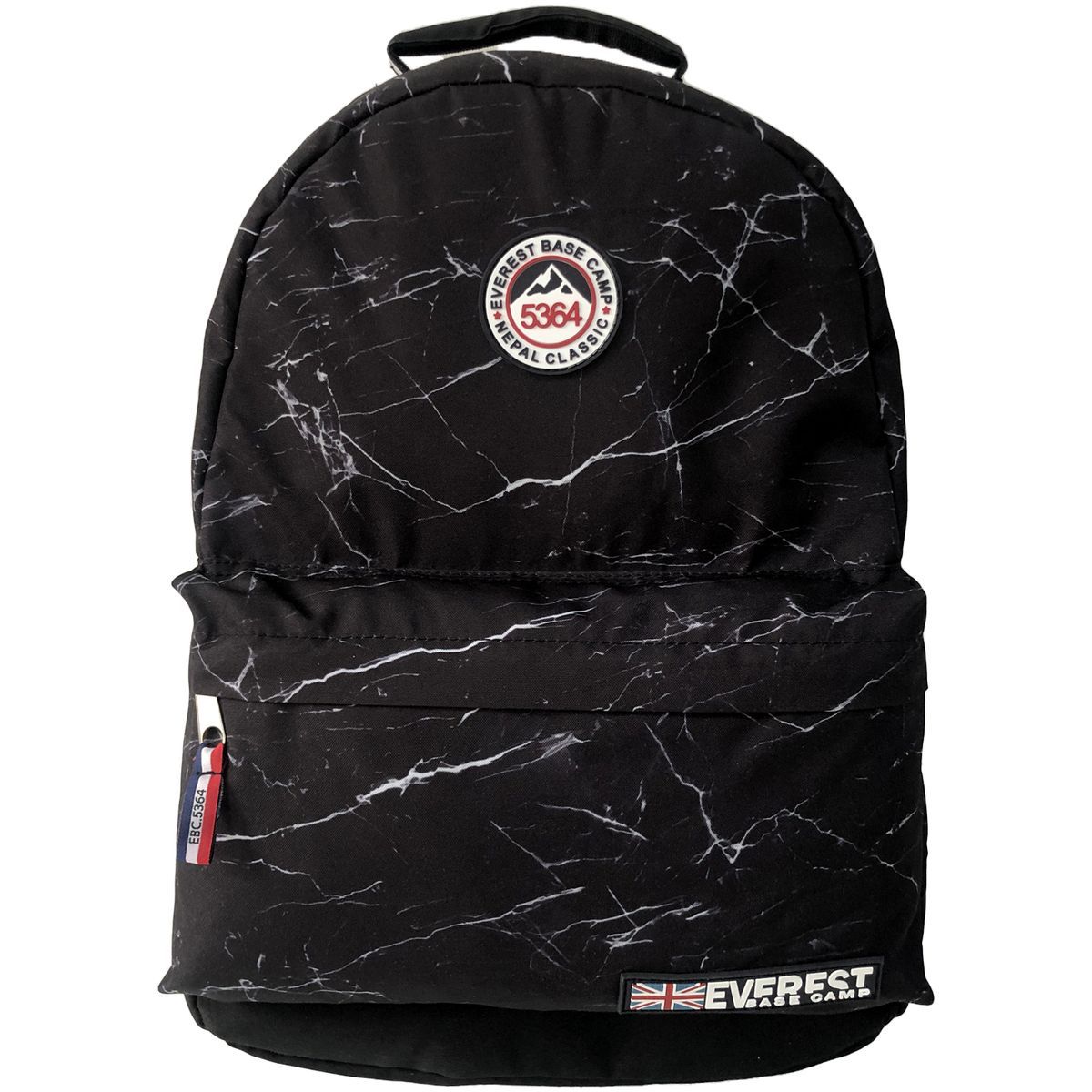 EVEREST Sac à dos 1 compartiment noir marbré blanc