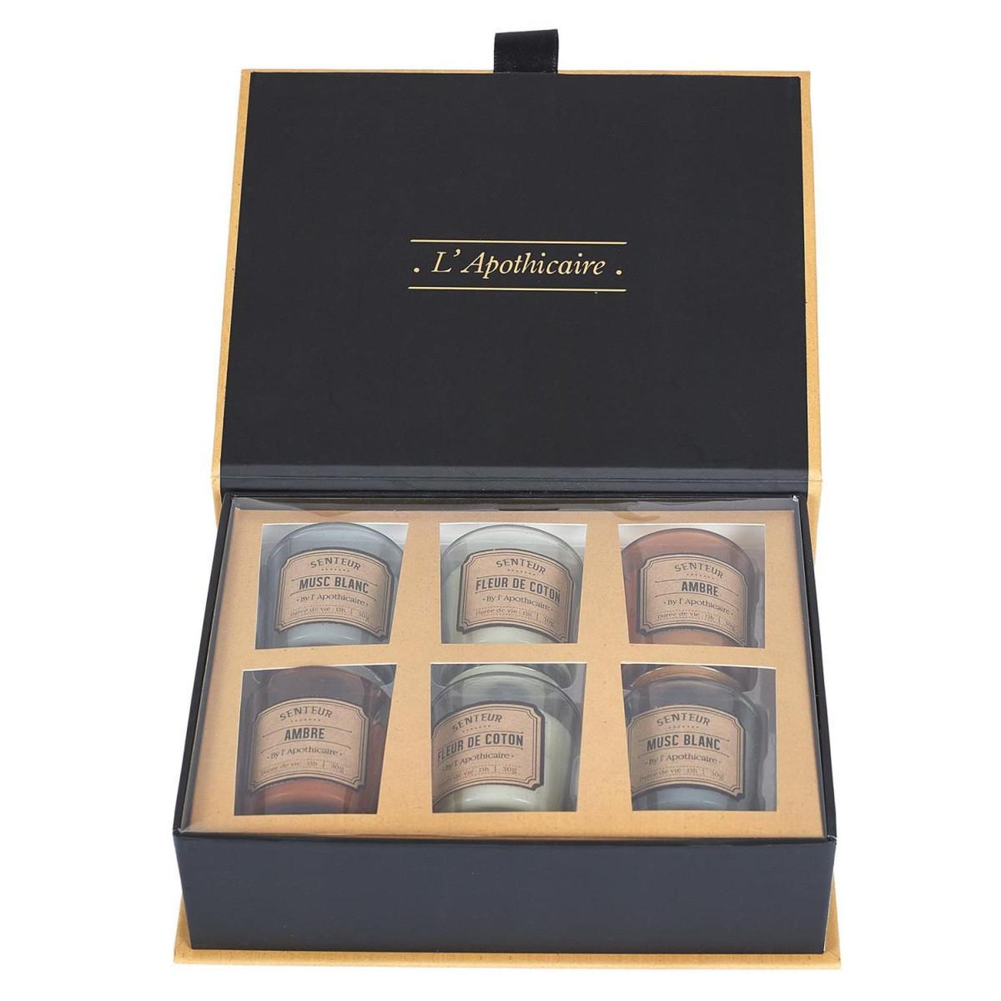 The Home Deco Factory Coffret 6 bougies parfumées  l'apothicaire  18cm multicolore