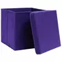 VIDAXL Boîtes de rangement et couvercles 10pcs Violet 32x32x32cm Tissu