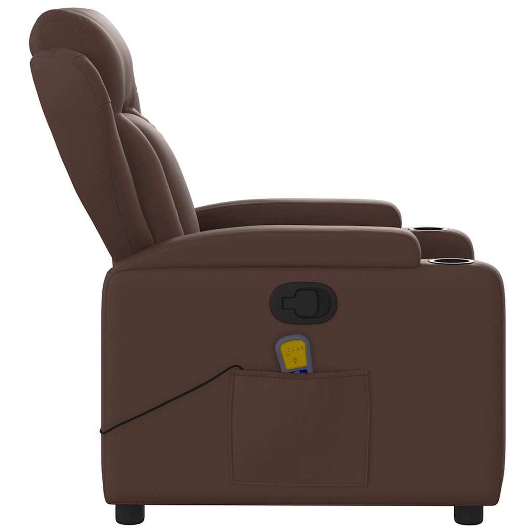 Voir la diapositive 5 : VIDAXL Fauteuil de massage inclinable Marron Similicuir