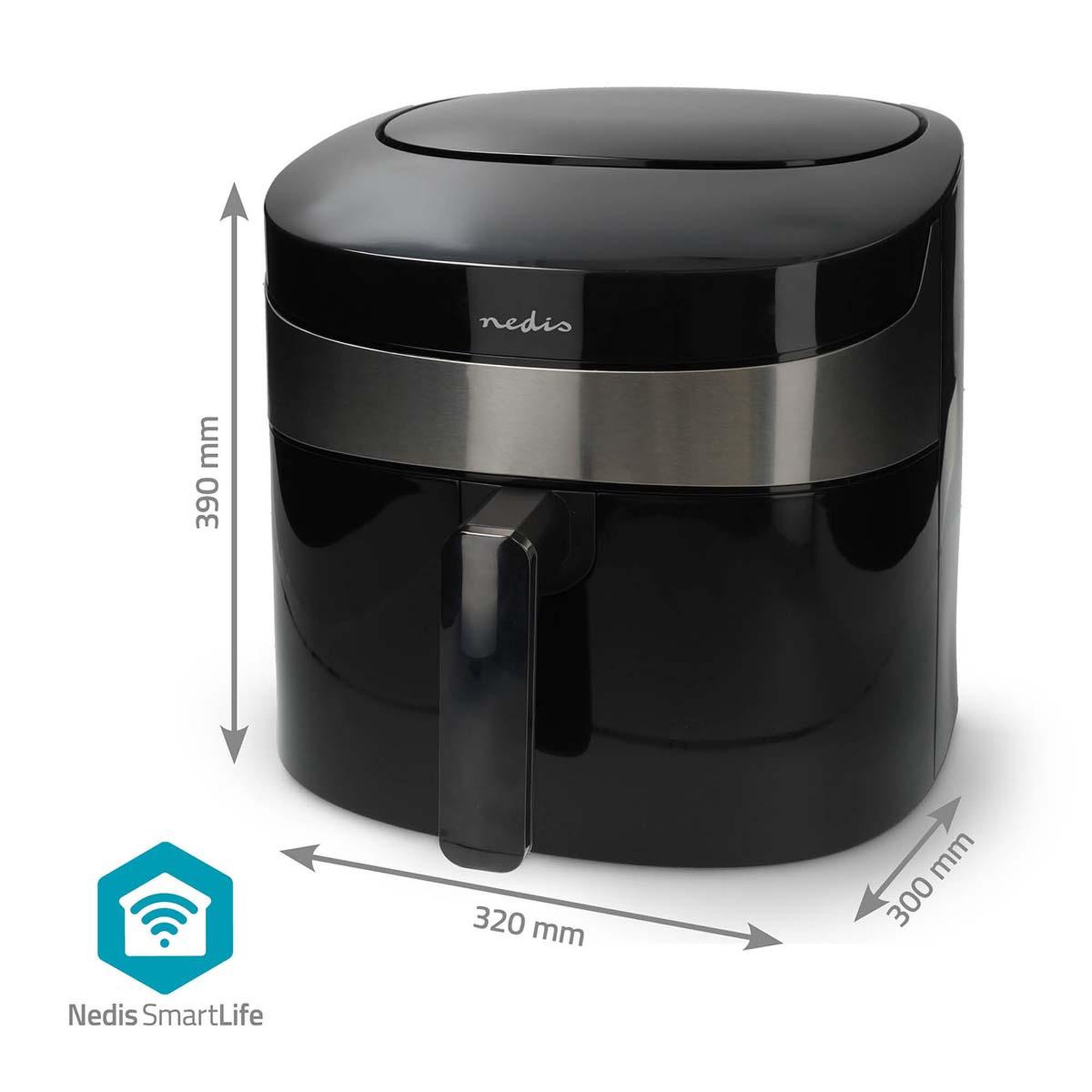 Voir la diapositive 4 : NEDIS Friteuse à air chaud smart life - wi-fi - noir - kaaf180bkw