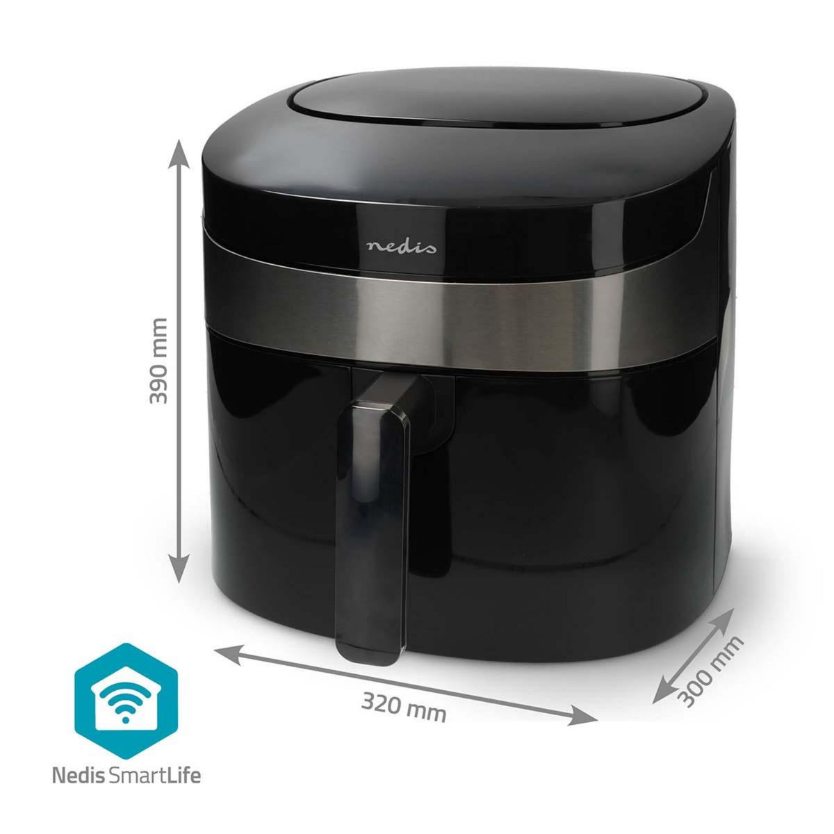 NEDIS Friteuse à air chaud smart life - wi-fi - noir - kaaf180bkw