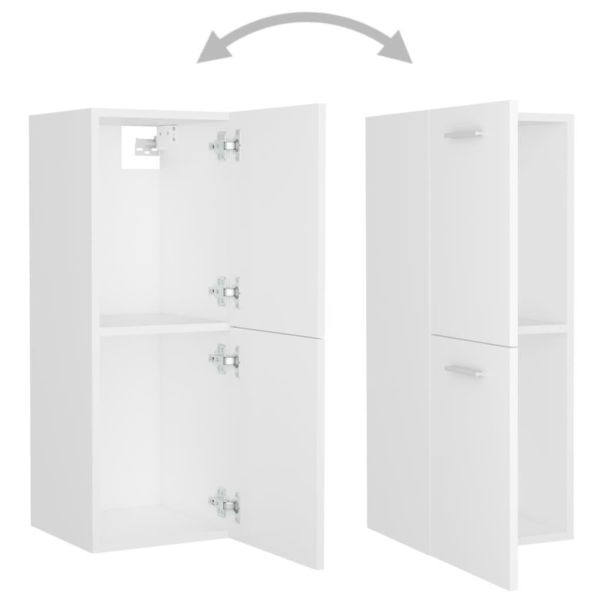 Voir la diapositive 5 : VIDAXL Armoire de salle de bain Blanc 30x30x80 cm Bois d'ingenierie