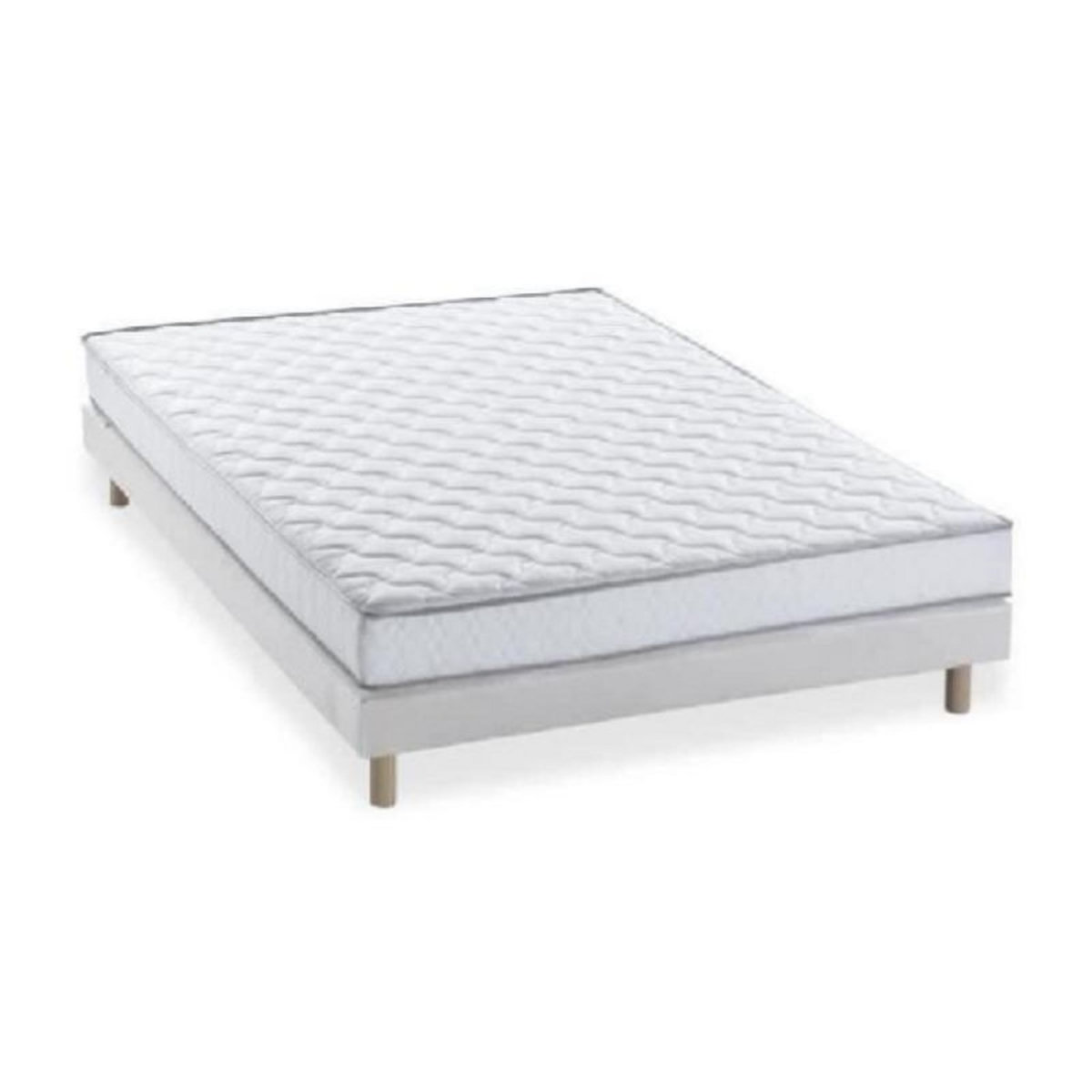 FINLANDEK Ensemble matelas mousse memoire de forme + sommier 140 x 190 - Confort ferme - Epaisseur 14 cm - 5 zones - FINLANDEK Koysi