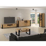 Voir la diapositive 4 : BEST MOBILIER Donnely - meuble tv - effet bois et noir - 200 cm