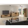 Voir la diapositive 4 : BEST MOBILIER Donnely - meuble tv - effet bois et noir - 200 cm
