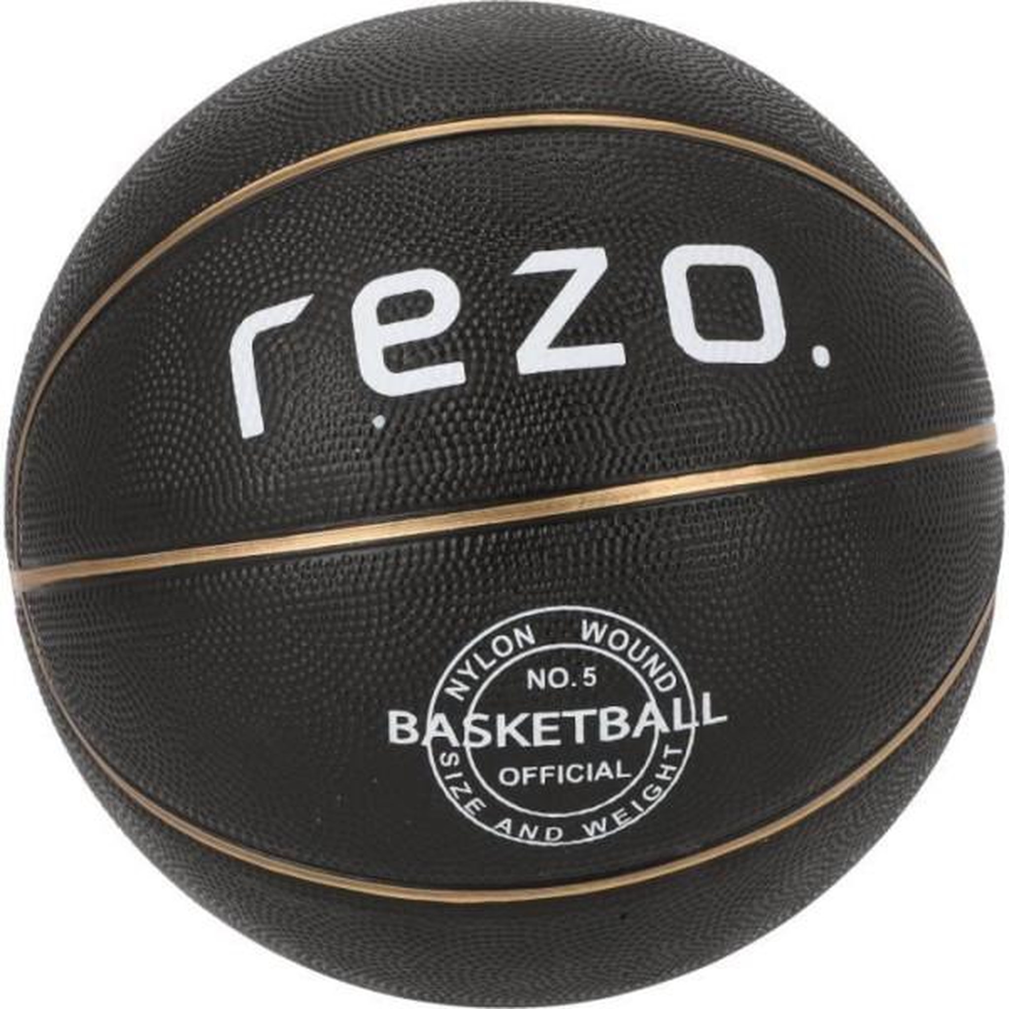 MARKET24 Ballon de basket - REZO - Caoutchouc - Taille 5 - Or - Prise ferme