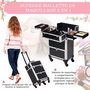 Voir la diapositive 6 : HOMCOM Valise trolley maquillage mallette cosmétique vanity poignée télescopique réglable 34L x 25l x 62H cm alu.