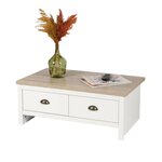 DIVERS Table basse 2 tiroirs en bois HANOI - Blanc
