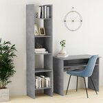 VIDAXL Bibliotheque Gris beton 40x35x180 cm Bois d'ingenierie