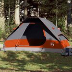 VIDAXL Tente familiale a dome 6 personnes gris et orange impermeable