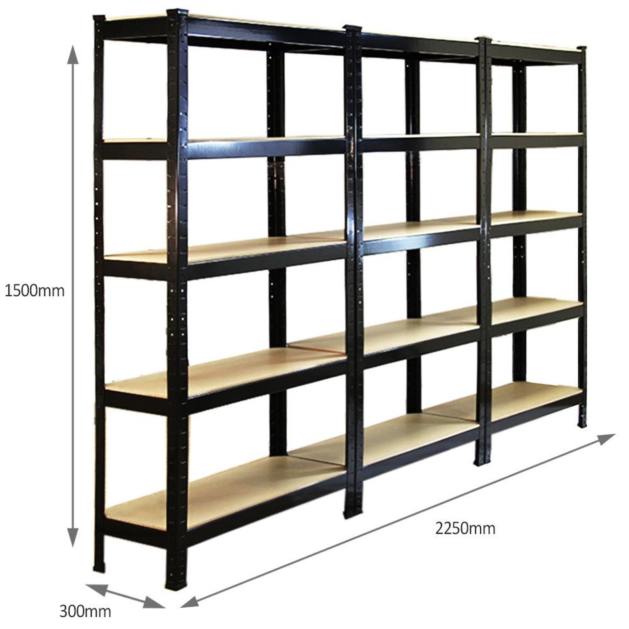 Voir la diapositive 3 : MONSTER RACKING 3 rayonnages t-rax en acier noir 75cm x 30cm x 150cm