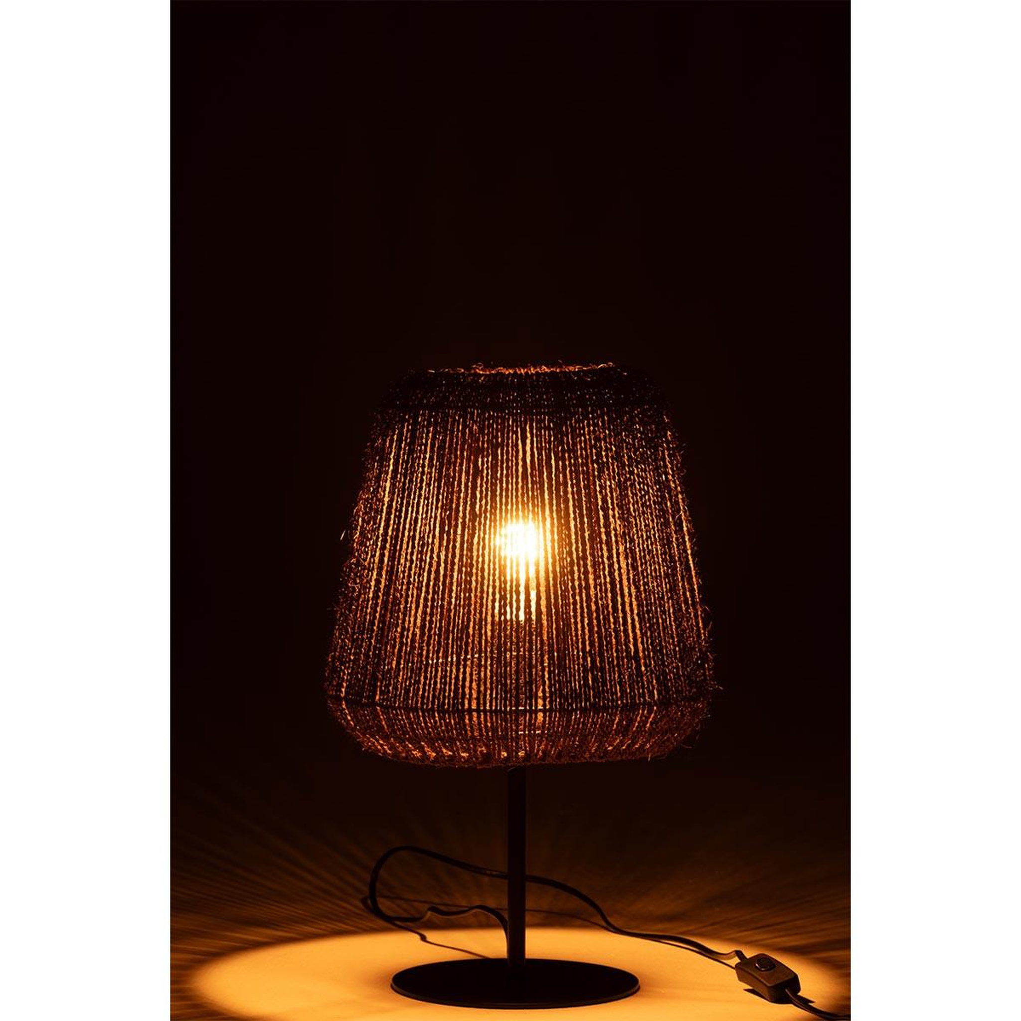 Voir la diapositive 3 : J-LINE Lampe à poser en palmier  trudy  45cm marron